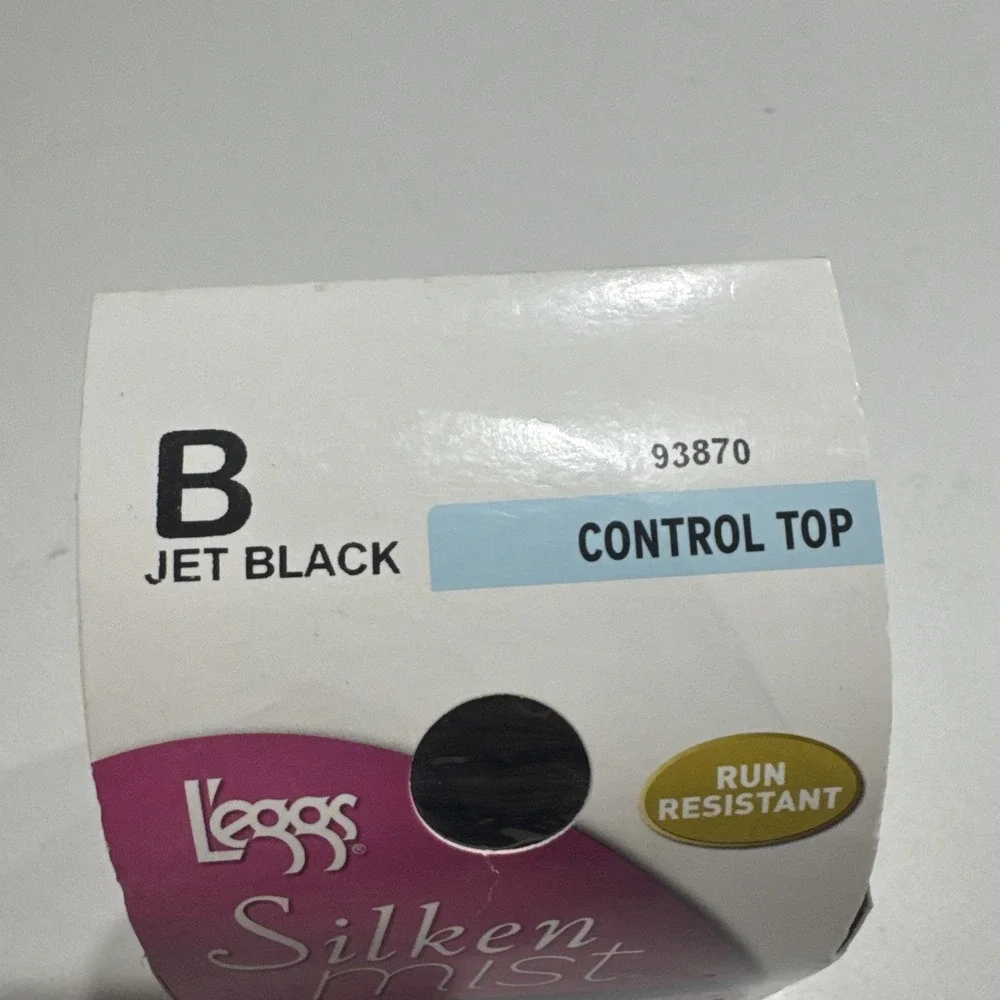L'eggs Silken Mist Silky Sheer Leg Control Top Stockings B Jet Black 93870
